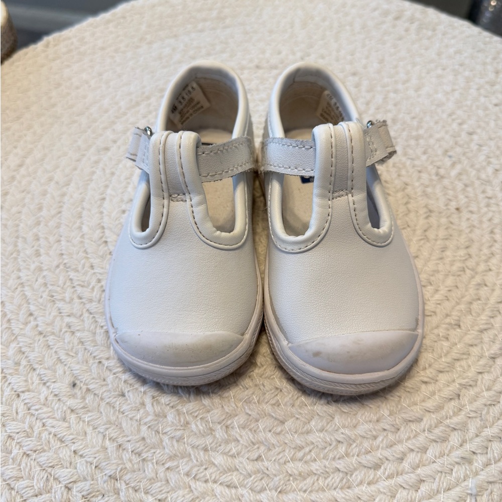 Keds White T-Strap Girls Dress Shoes